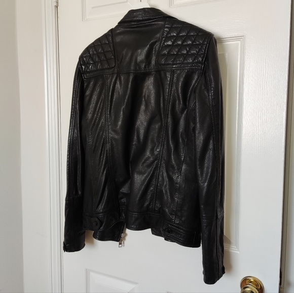 Allsaints kushiro black leather jacket - Picture 7 of 9